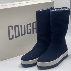 Cougar Vail Womens Navy Suede Waterproof Mid Calf Snow Winter Boots Size US 8